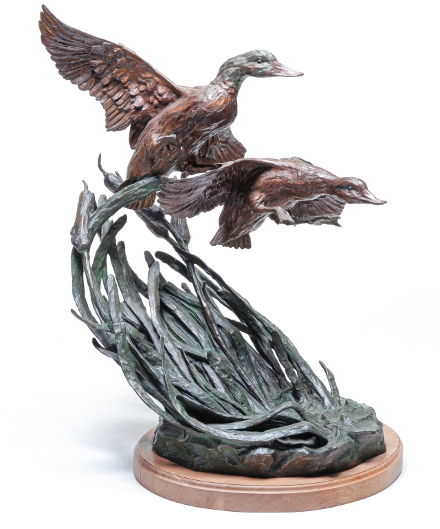 Appraisal: MALLARD BRONZE BY KORRY R BIRD American b Signed dated