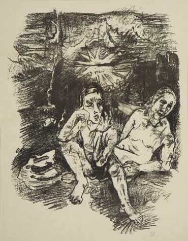 Appraisal: OSKAR KOKOSCHKA Das letzte Lager Lithograph on smooth cream wove