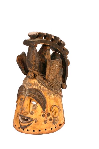 Appraisal: Two Ibo items Nigeria including a large standing shrine figure