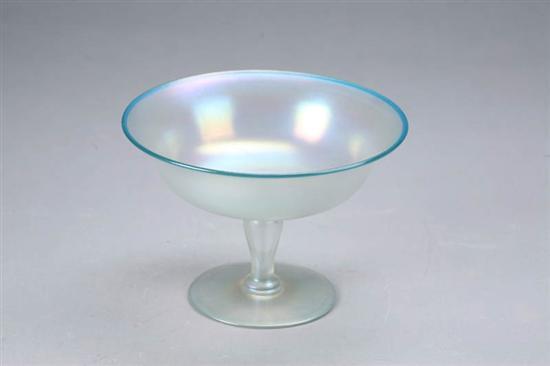 Appraisal: ART GLASS COMPOTE Probably Steuben Verre-de-Soie Unsigned h d