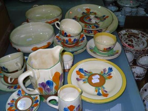 Appraisal: A collection of Clarice Cliff Newport Pottery Crocus pattern part