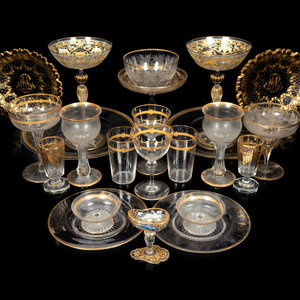 Appraisal: A Set of Eight Venetian Enameled Glass Champagne Coupes and