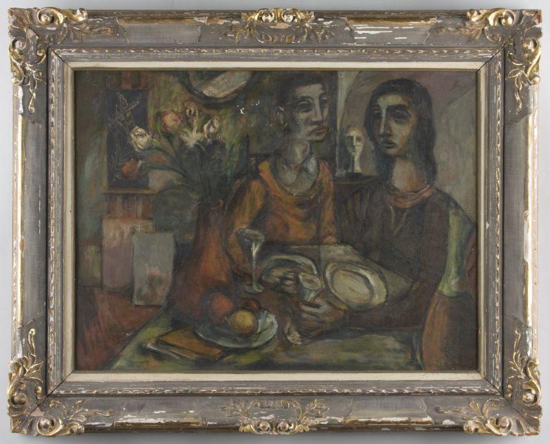 Appraisal: Sigmund Abeles NY SC b Meal in Studio oil on