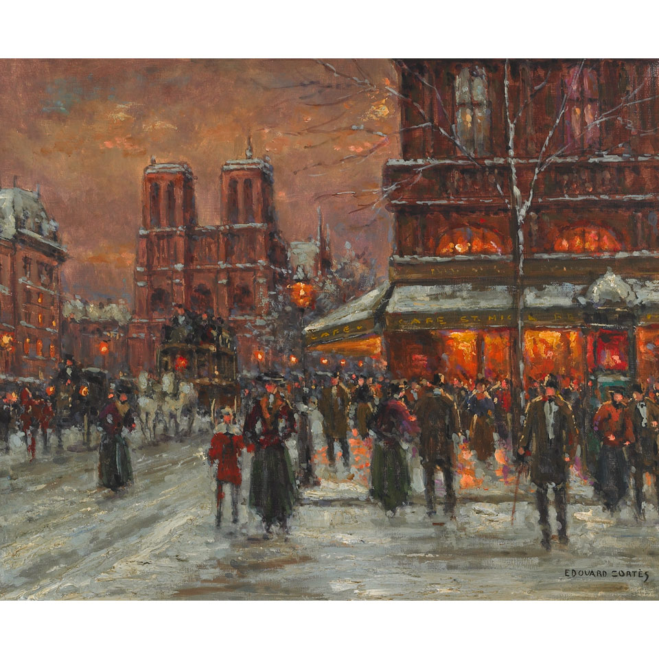 Appraisal: Follower of Edouard Leon Cortes - French PLACE SAINT MICHEL