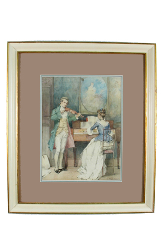 Appraisal: EDWARD PERCY MORAN American - Watercolor on paper Drawing room