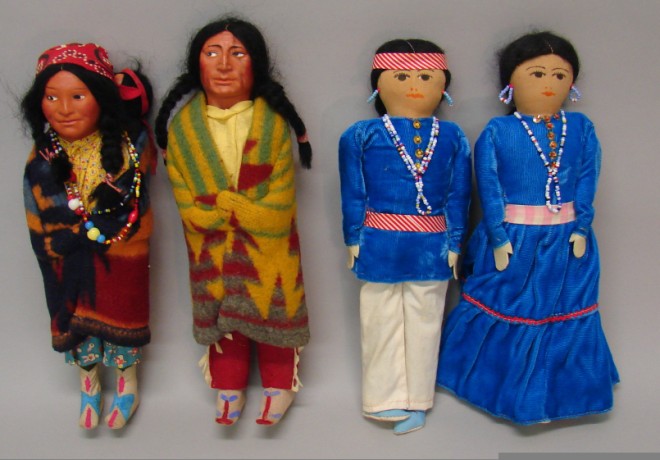 Appraisal: Lot of Native American dolls Pair of Skookum dolls -