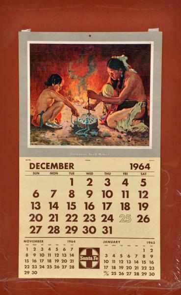 Appraisal: Santa Fe Railway Calendar Description Pad is complete and unused