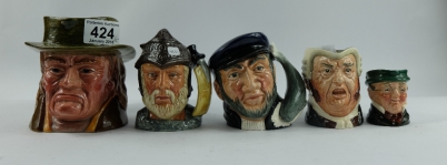 Appraisal: A collection of character jugs including small Royal Doulton Gladiator