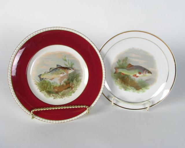 Appraisal: Group of porcelain fish plates including a set of eleven