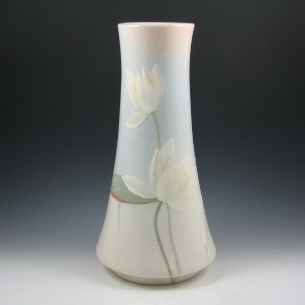 Appraisal: Tall and scarce Owens Lotus vase by Charles W Chilcote