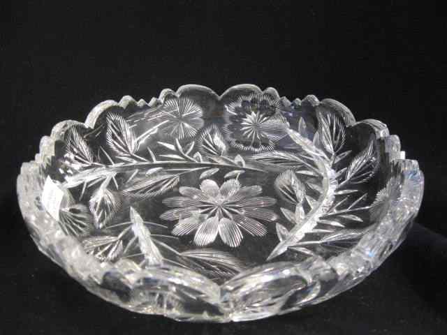 Appraisal: Brilliant Period Cut Glass Low Bowl deeply cut floral on