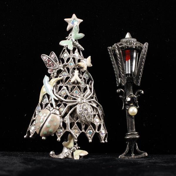 Appraisal: Kirms Folly Insect Christmas Tree Brooch Pin Hollycraft Lamp Post