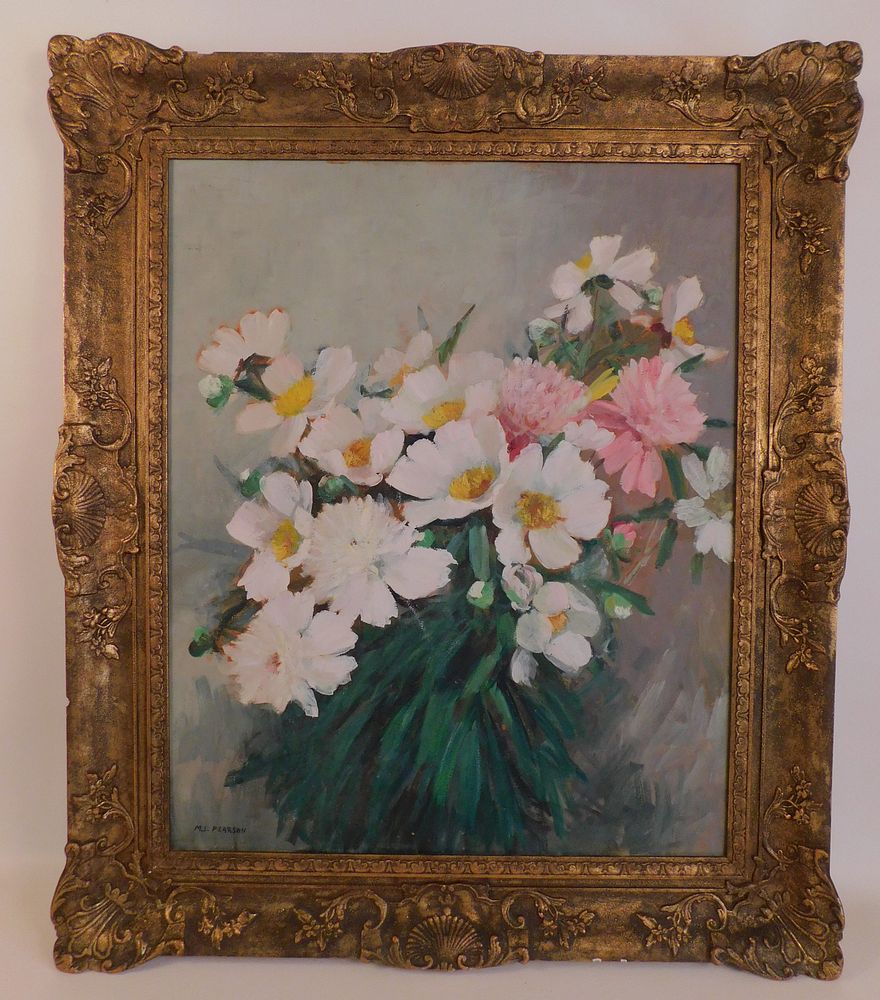 Appraisal: MARGUERITE S PEARSON STILL LIFE PAINTING Old still life oil