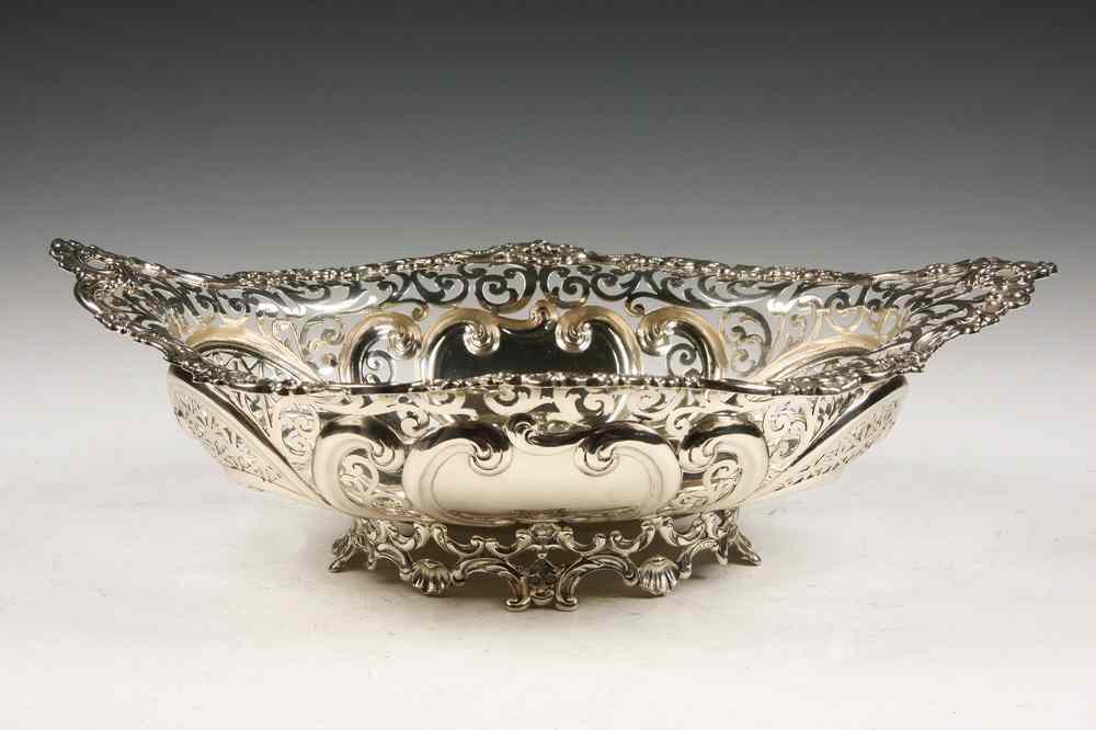 Appraisal: STERLING BASKET - Outstanding Heavy Sterling Silver Footed Basket by