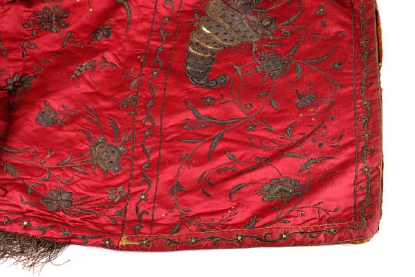 Appraisal: An Italian gold thread embroidered silk hanging th century from