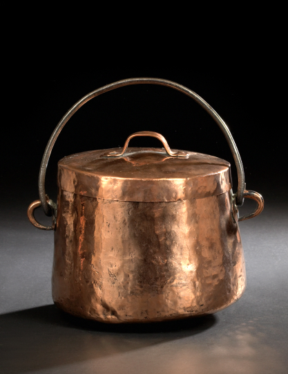 Appraisal: French Copper and Iron-Handled Cooking Pot early th century of