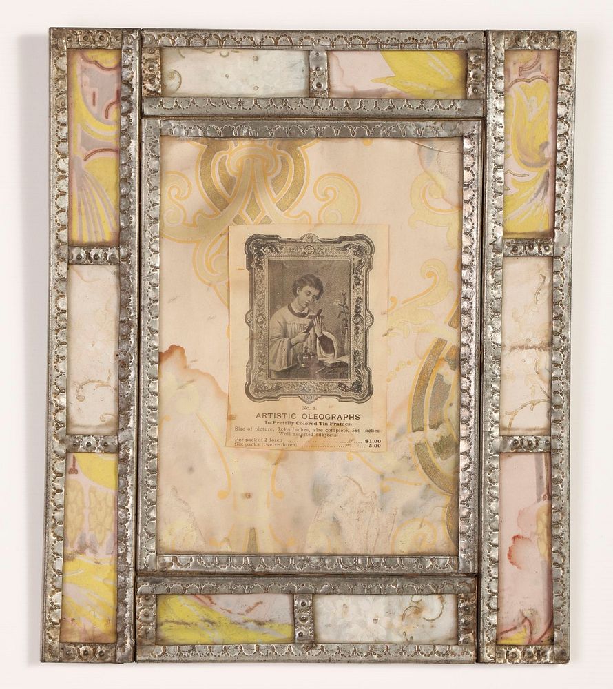 Appraisal: Tin Frame with Glass Panels ca Attributed to Jos Mar