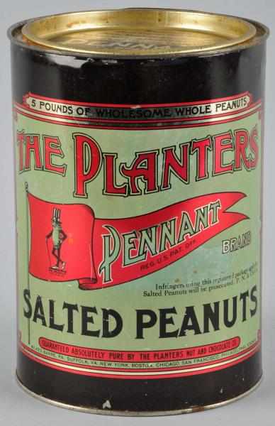 Appraisal: Planters Peanut -Pound Can Description Original lid Beautiful condition Condition