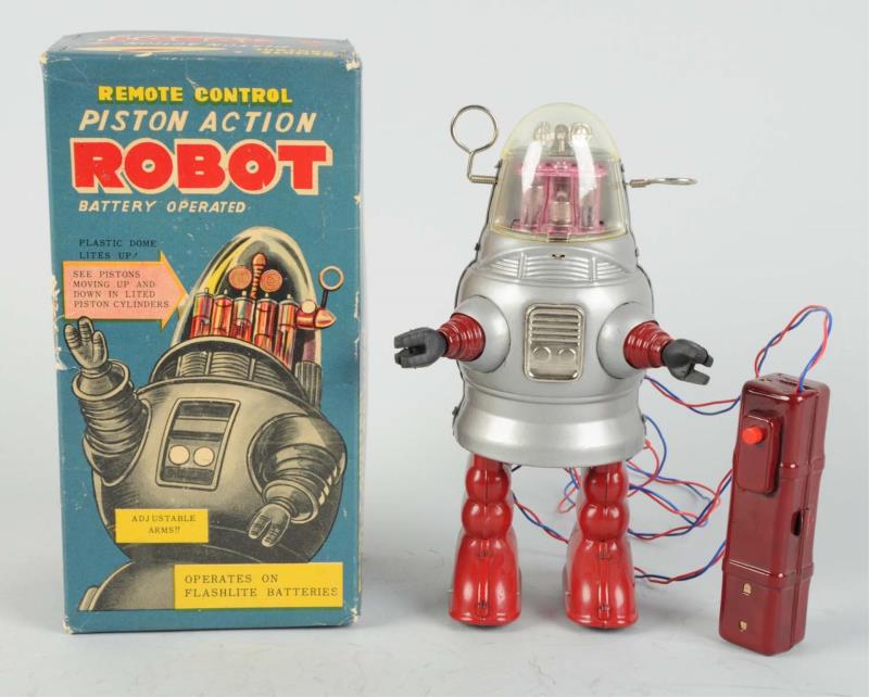 Appraisal: Japanese Piston Action Robby Robot O B Battery - operated