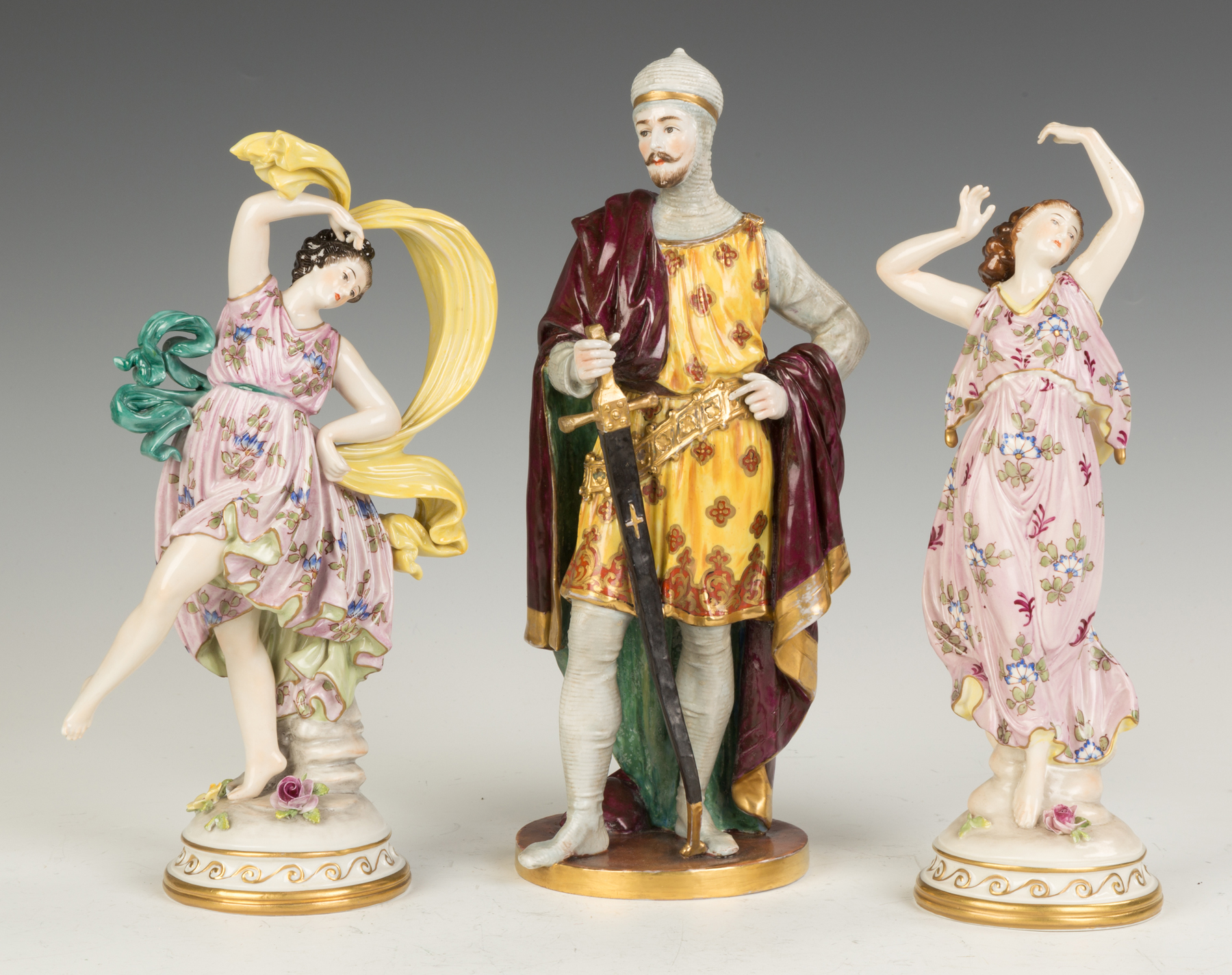 Appraisal: Porcelain Rudlestada Hand Painted Figures Circa