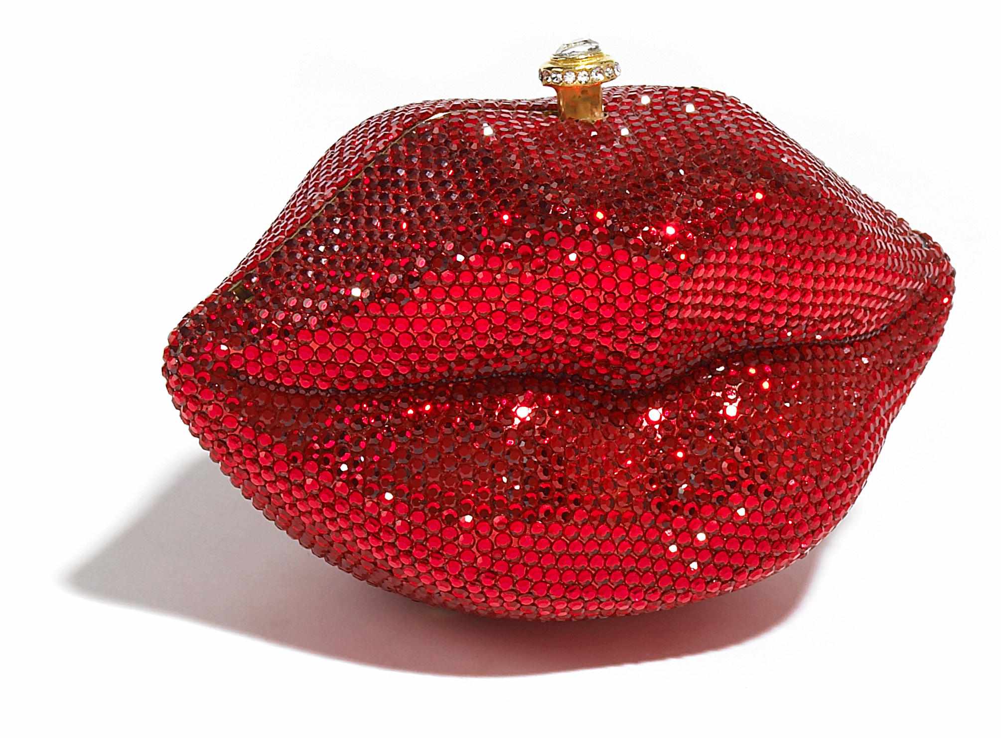 Appraisal: A red crystal 'Lips' minaudire Kathrine Baumann signed Kathrine Baumann