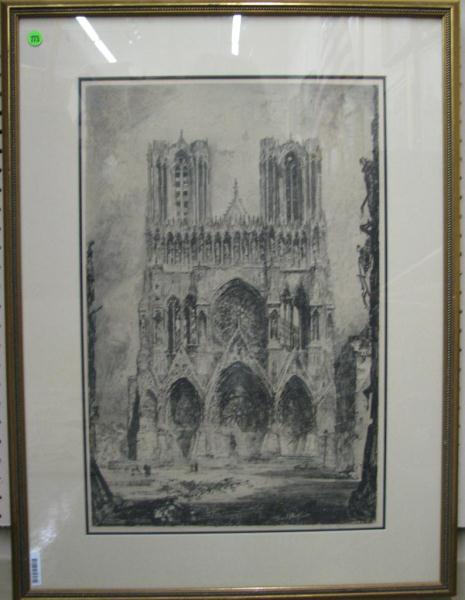 Appraisal: LOUIS ORR - ETCHING 'LA CATHEDRALE DE REIMS-FA ADE' X