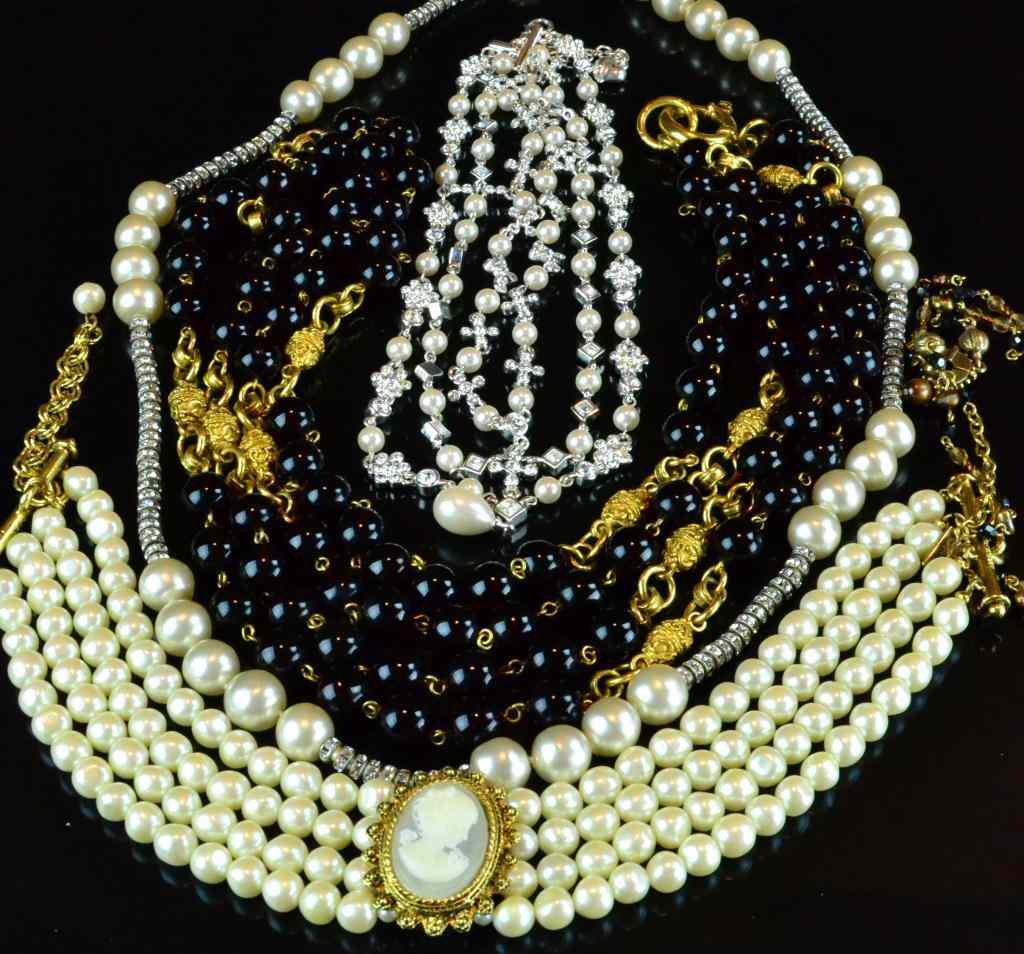 Appraisal: Designer Necklaces Including Channel YSLTo include '' Chanel pearl and