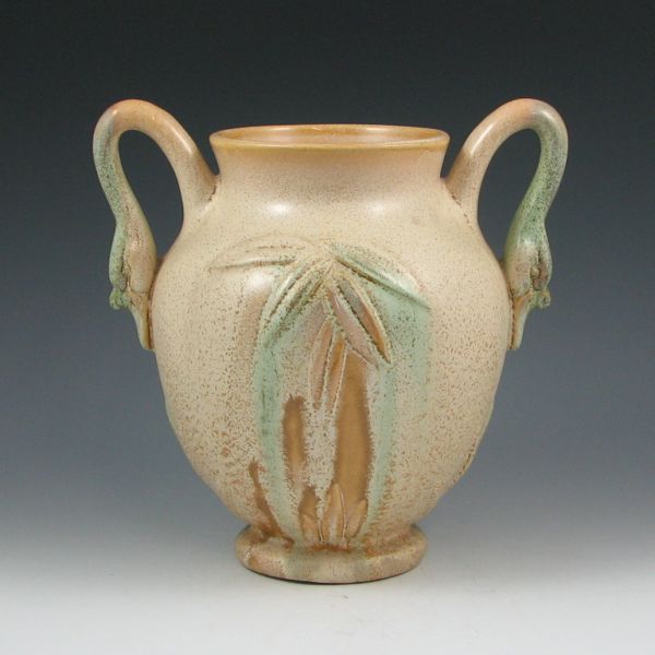 Appraisal: Weller Patricia vase in beige and green Faintly marked Weller