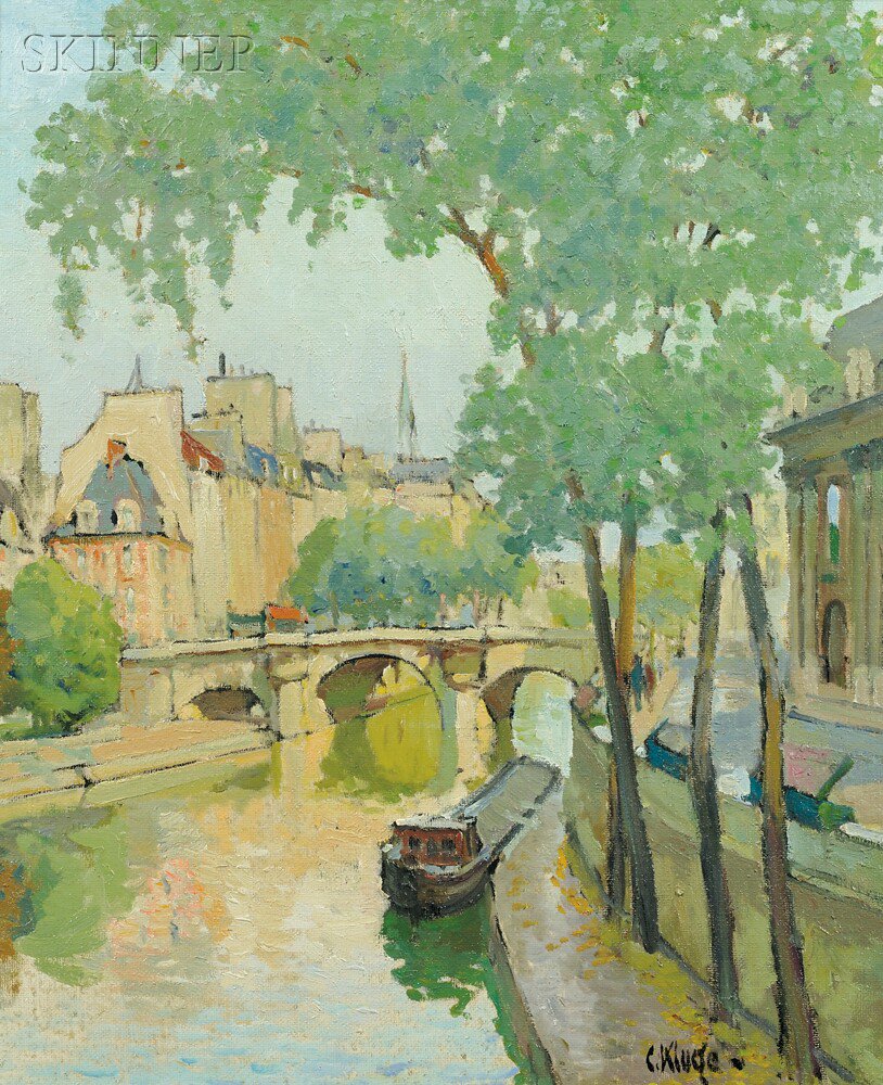 Appraisal: Constantine Kluge French - L'Institut et le Pont Neuf Signed