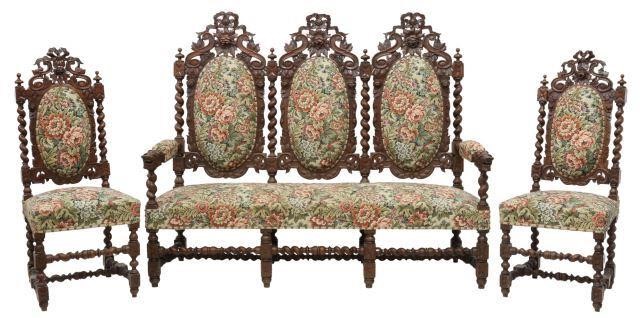 Appraisal: lot of French Louis XIII style seating group th c