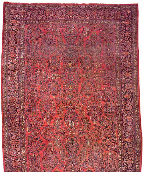 Appraisal: A Sarouk carpet Central Persia late th century size approximately