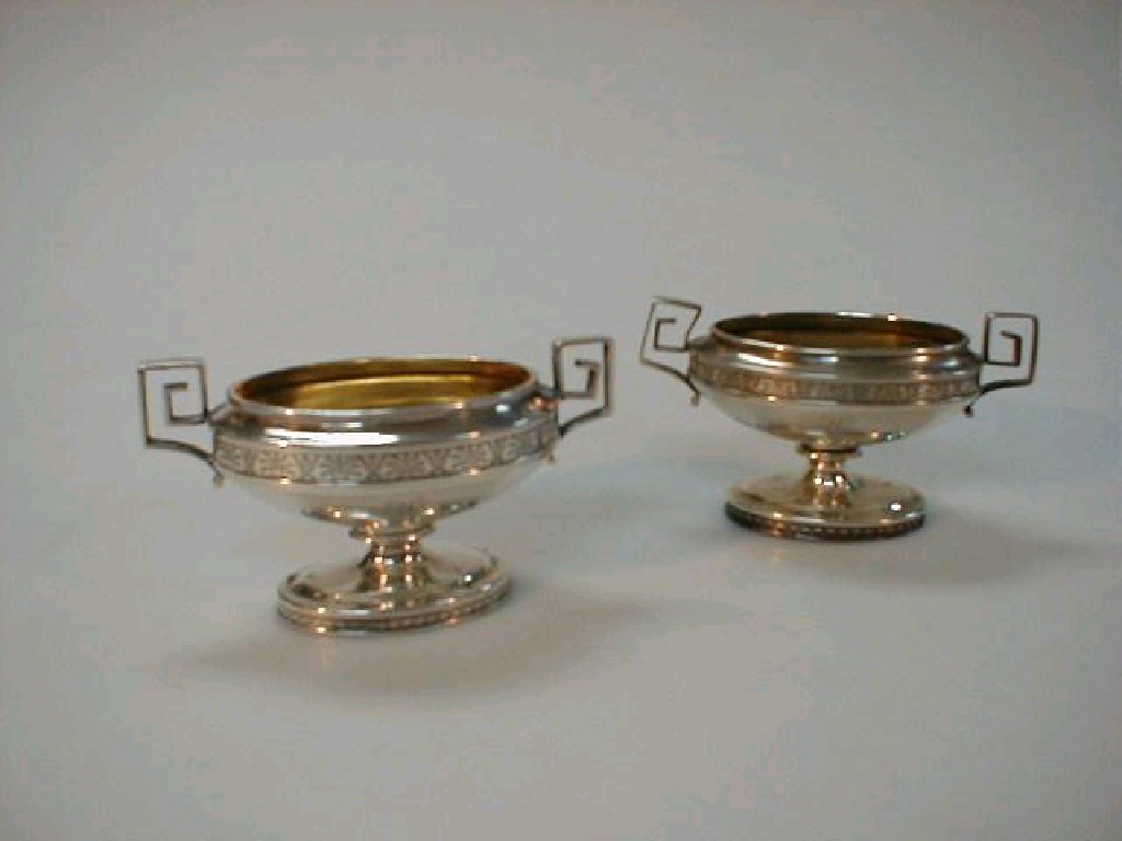 Appraisal: A matched pair of George III and IV silver salts