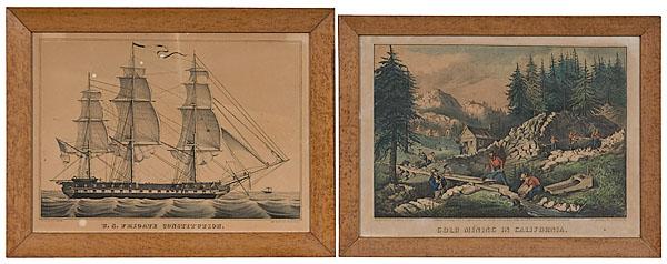 Appraisal: CURRIER IVES FOUR TH CENTURY SMALL FOLIOS Yo-semite Falls Pickerel