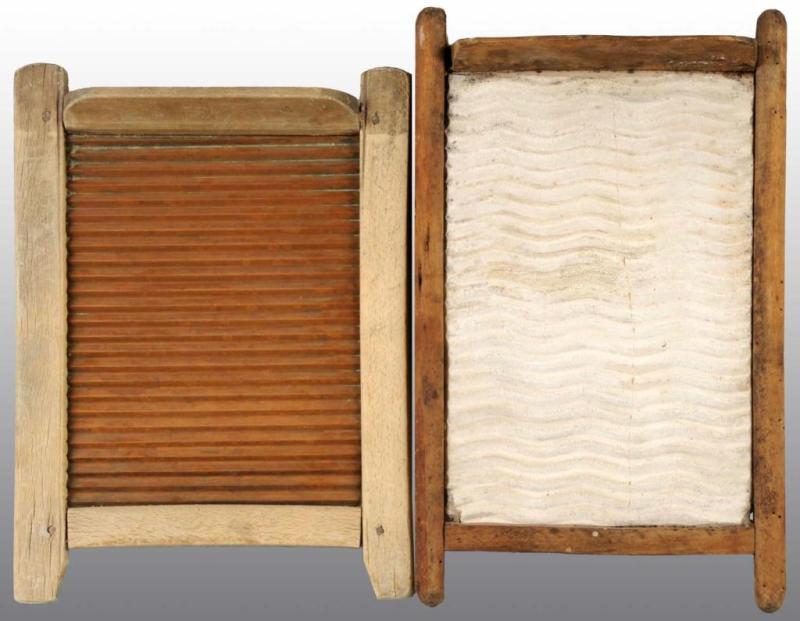 Appraisal: Lot of Washboards Description Larger has a pottery board and