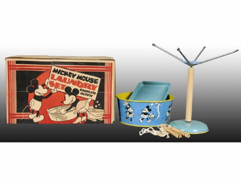 Appraisal: Walt Disney Tin Mickey Minnie Mouse Toy Laundry Description Box