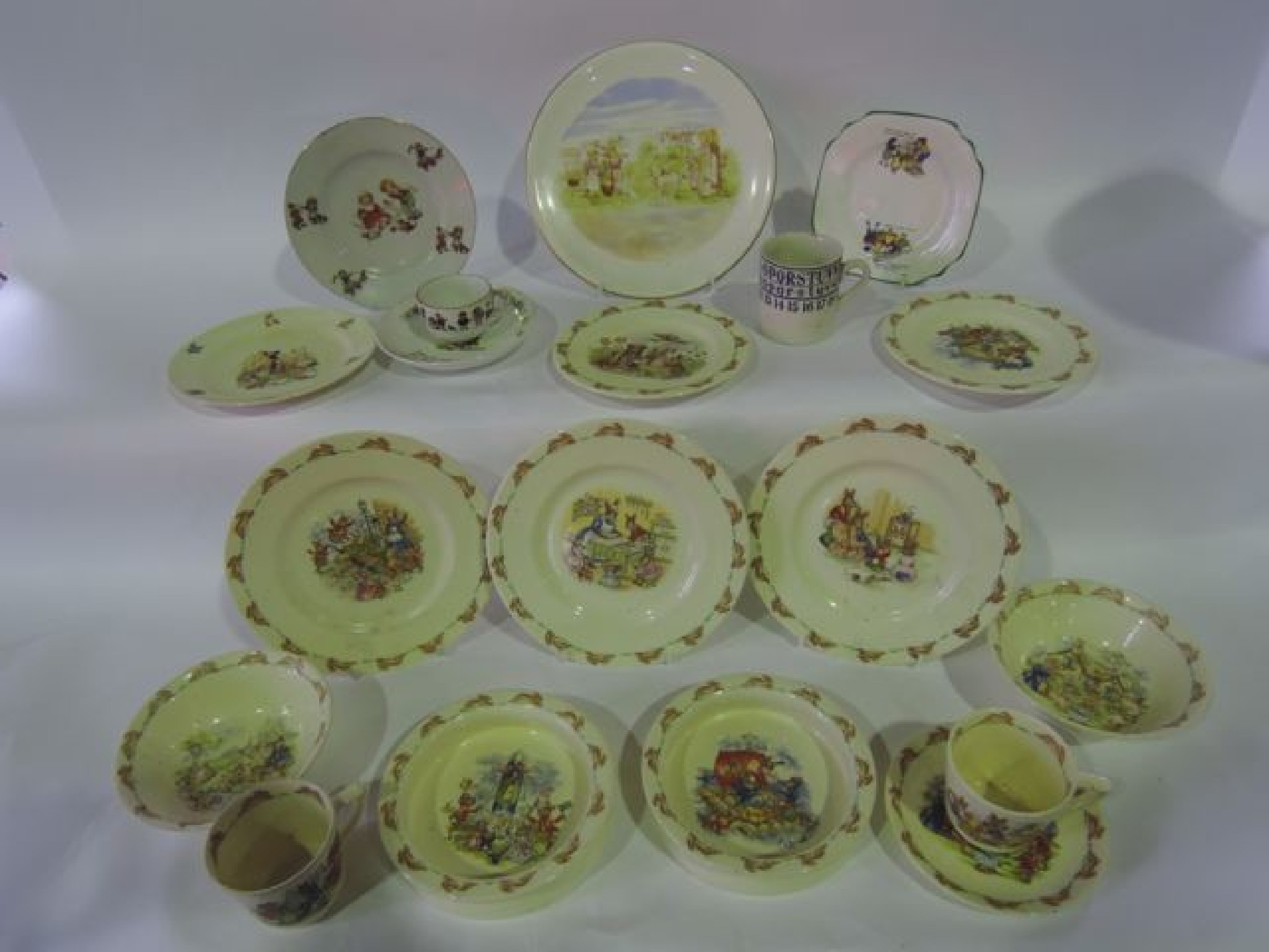 Appraisal: A collection of various nursery wares including Royal Doulton Bunnykins