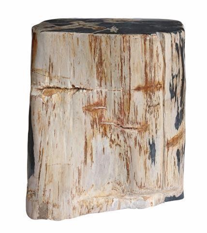 Appraisal: Petrified wood stump side table approx h w d