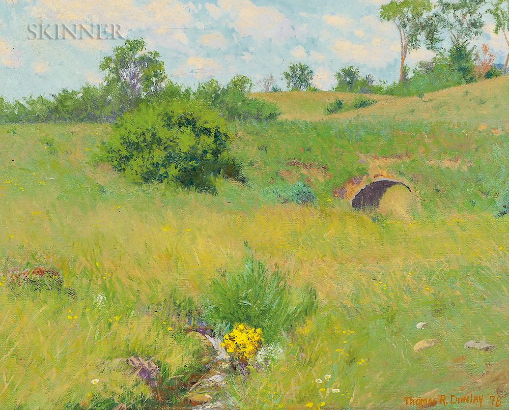 Appraisal: Thomas Russell Dunlay American b Summer Meadow Williamstown Thomas Russell