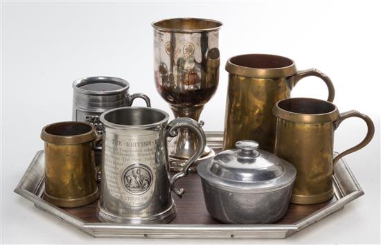 Appraisal: Sale Lot A Group of Pewter Mugs and Vessels comprising