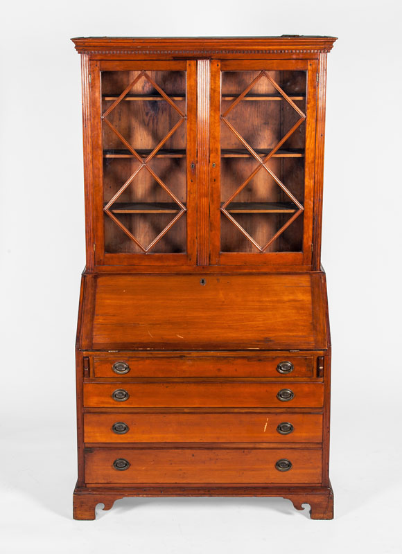 Appraisal: FEDERAL CHERRY BUREAU BOOKCASE x x in Estimate -