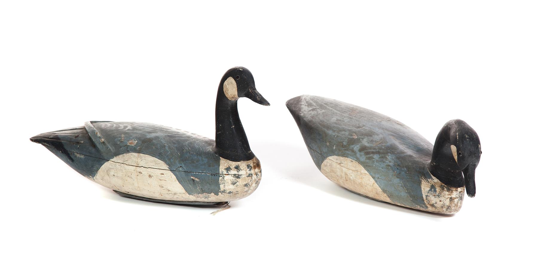 Appraisal: TWO CANADA GOOSE DECOYS Delaware River Valley mid th century