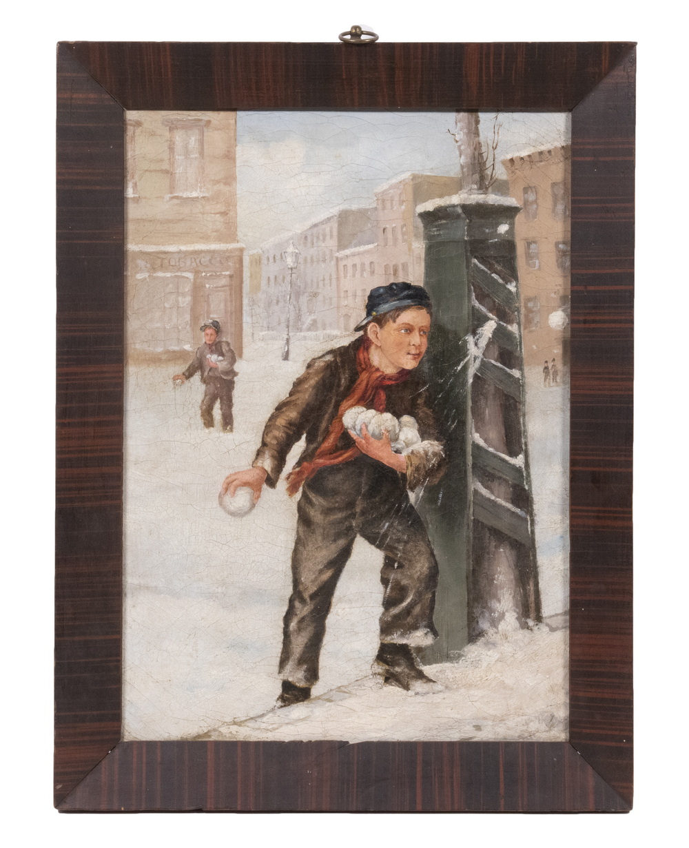 Appraisal: MID- TH C NYC WINTER GENRE SCENE The Snowball Fight