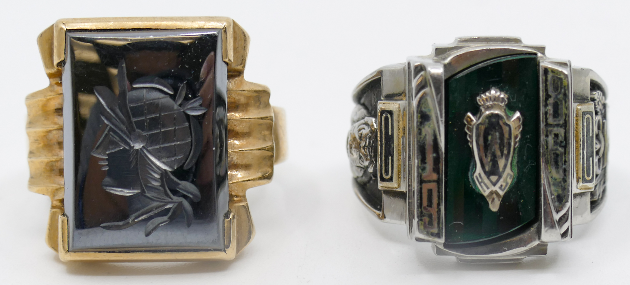 Appraisal: Box k and Stainless Men's Rings - Grams Gold Only