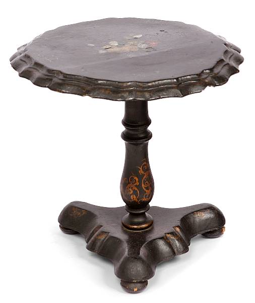 Appraisal: A Victorian papier-mache and mother of pearl inlaid tea table