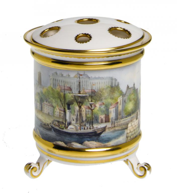 Appraisal: A POT POURRI VASE AND COVER of cylindrical shape on