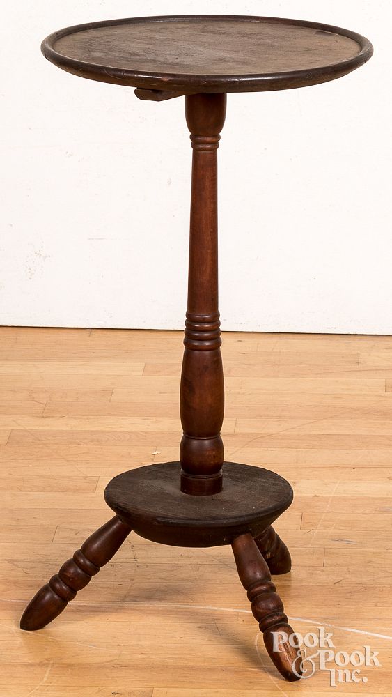 Appraisal: Reproduction cherry candlestand Reproduction cherry candlestand h w Dimension Condition