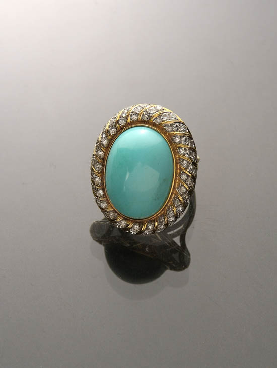 Appraisal: Lot A Property of Various Owners -Karat Yellow-Gold Persian Turquoise