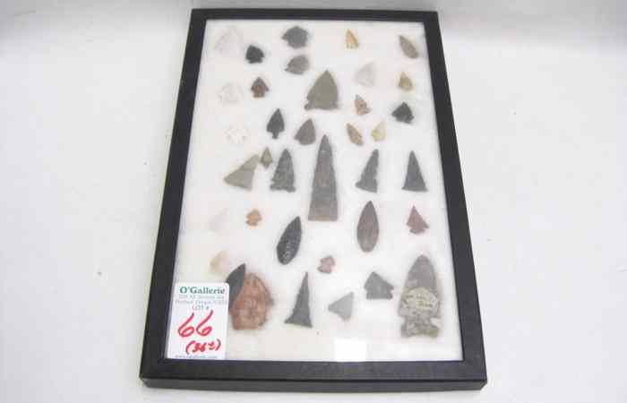 Appraisal: CASED COLLECTION OF NATIVE AMERICAN INDIAN HUNTING POINTS approximately pieces