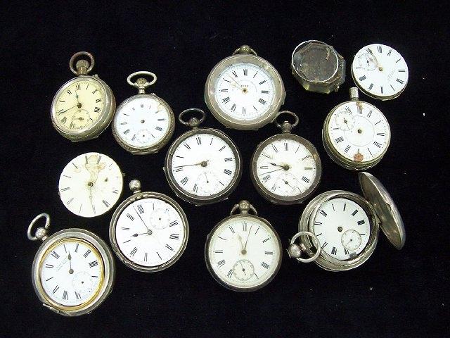 Appraisal: Sundry watch cases pocket watch movements etc