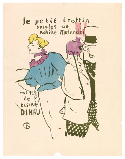 Appraisal: HENRI TOULOUSE-LAUTREC Le Petit Trottin Lithograph printed in olive green